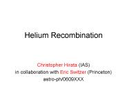 Helium Recombination
