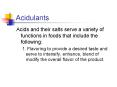 Acidulants PowerPoint PPT Presentation