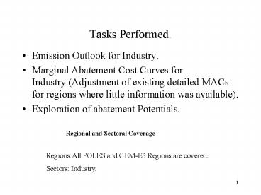 Emission Outlook for Industry'