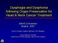 Dysphagia and Dysphonia following Organ Preservation for Head PowerPoint PPT Presentation