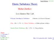 Elastic Turbulence Theory