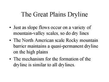The Great Plains Dryline