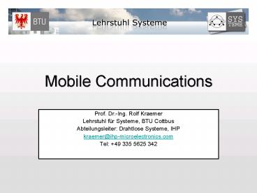 Mobile Communications