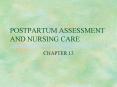 POSTPARTUM ASSESSMENT AND NURSING CARE PowerPoint PPT Presentation
