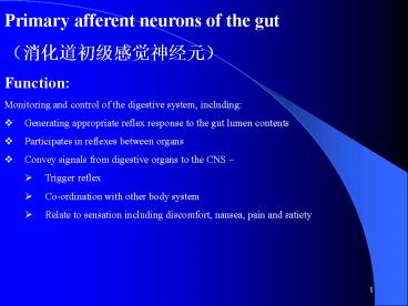 Primary afferent neurons of the gut