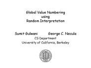 Global Value Numbering using Random Interpretation