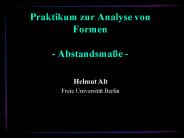 Praktikum zur Analyse von Formen - Abstandsma