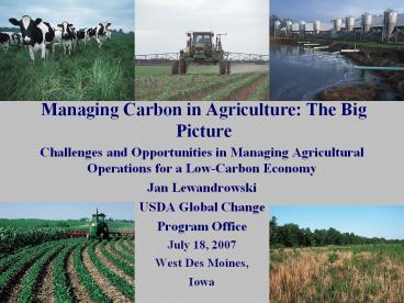 Managing Carbon in Agriculture: The Big Picture presentation | free to ...