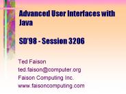 Advanced User Interfaces with Java SD