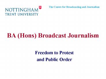 BA Hons Broadcast Journalism