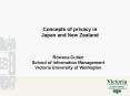 Concepts of privacy in Japan and New Zealand PowerPoint PPT Presentation