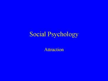 Social Psychology