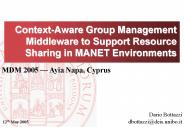 ContextAware Group Management Middleware to Support Resource Sharing in MANET Environments