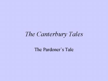 The Canterbury Tales