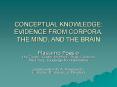 CONCEPTUAL KNOWLEDGE: EVIDENCE FROM CORPORA, THE MIND, AND THE BRAIN PowerPoint PPT Presentation