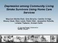 Depression among Community Living Stroke Survivors Using Home Care Services PowerPoint PPT Presentation