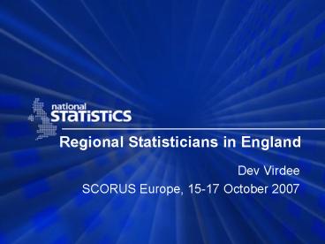 Regional Statisticians in England