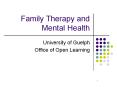 Family Therapy and Mental Health PowerPoint PPT Presentation