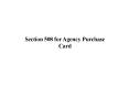 Section 508 for Agency Purchase Card PowerPoint PPT Presentation
