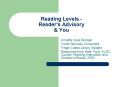 Reading Levels Readers Advisory PowerPoint PPT Presentation