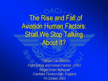The Rise and Fall of Aviation Human Factors: Shall We Stop Talking About It?