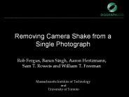 Removing Camera Shake from a Single Photograph