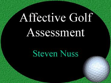 Affective Golf Assessment