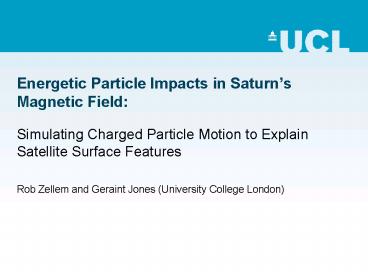 Energetic Particle Impacts in Saturns Magnetic Field: