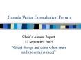 Canada Water Consultation Forum PowerPoint PPT Presentation