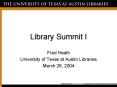 Library Summit I PowerPoint PPT Presentation