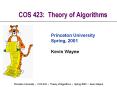 COS 423: Theory of Algorithms PowerPoint PPT Presentation