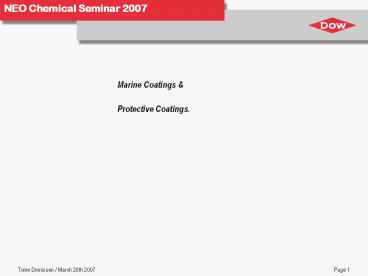 Marine and Protective Coatings