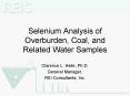 Selenium Analysis of Overburden, Coal, and Related Water Samples PowerPoint PPT Presentation