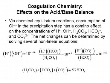 Coagulation Chemistry: Effects on the Acid/Base Balance