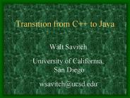 Transition from C   to Java