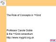 The Role of Concepts in myGrid PowerPoint PPT Presentation