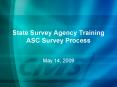 State Survey Agency Training ASC Survey Process PowerPoint PPT Presentation