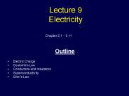 Lecture 9 Electricity