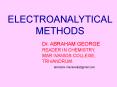 ELECTROANALYTICAL METHODS PowerPoint PPT Presentation