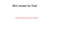 Mini review for final PowerPoint PPT Presentation