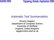 Automatic Text Summarization