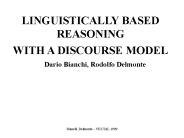 LINGUISTICALLY BASED REASONING