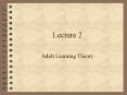 Adult Learning Theory PowerPoint PPT Presentation
