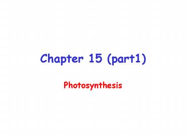 Chapter 15 part1