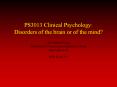 PS3013 Clinical Psychology: PowerPoint PPT Presentation