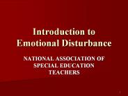 Introduction to Emotional Disturbance
