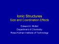 Ionic Structures Size and Coordination Effects PowerPoint PPT Presentation
