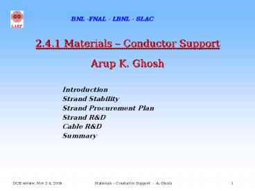 2'4'1 Materials Conductor Support Arup K' Ghosh