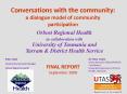 Conversations with the community: a dialogue model of community participation PowerPoint PPT Presentation