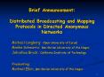 Brief Announcement:  Distributed Broadcasting and Mapping Protocols in Directed Anonymous Networks PowerPoint PPT Presentation